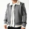 Meilleure affaire 🛒 Veste Zippée Col Mouton 220002 Gris Chiné de KZR ⭐