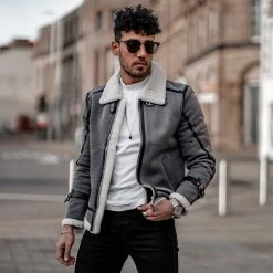 Meilleure affaire 🛒 Veste Zippée Col Mouton 220002 Gris Chiné de KZR ⭐ -KZR Soldes kzr 239628 G 220002 GREY 20210324T145255 05