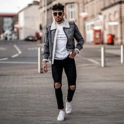 Meilleure affaire 🛒 Veste Zippée Col Mouton 220002 Gris Chiné de KZR ⭐ -KZR Soldes kzr 239628 G 220002 GREY 20210324T145300 06