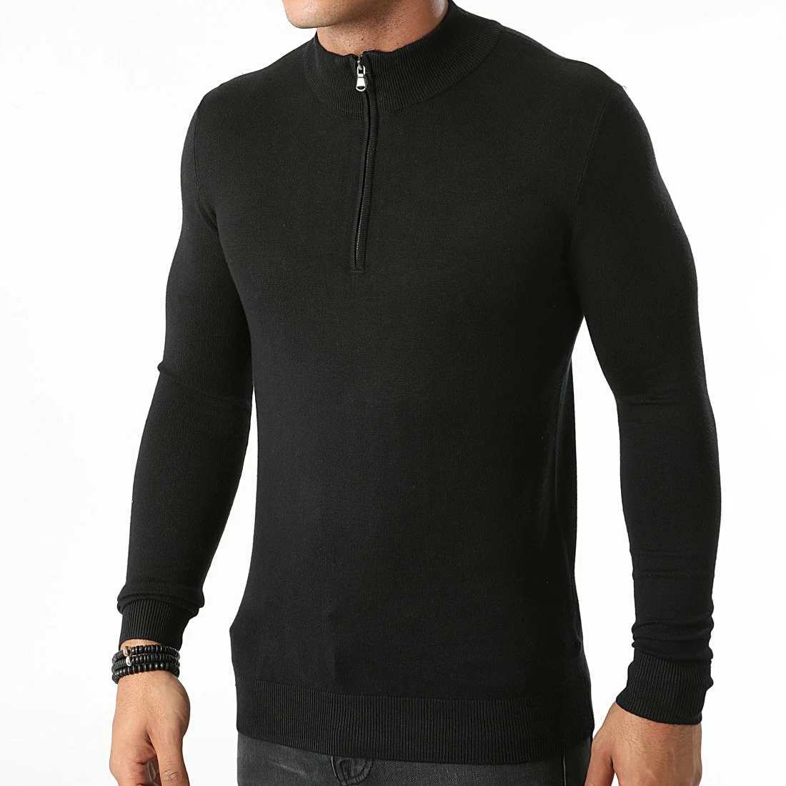 Sortie 😍 Pull Col Zippé LD-69012 Noir de KZR 👍 3 Sortie 😍 Pull Col Zippé LD-69012 Noir de KZR 👍