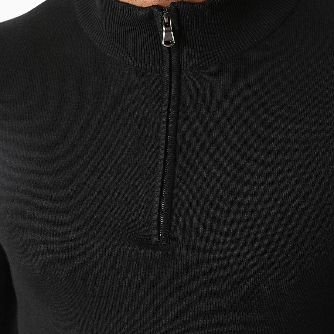 Sortie 😍 Pull Col Zippé LD-69012 Noir de KZR 👍 4 Sortie 😍 Pull Col Zippé LD-69012 Noir de KZR 👍 – Image 2