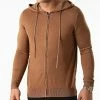 Coupon 🛒 Pull Capuche Zippé LD-69010 Marron de KZR ⌛ -KZR Soldes kzr 276622 LD 69010 10 20210730T144343 01