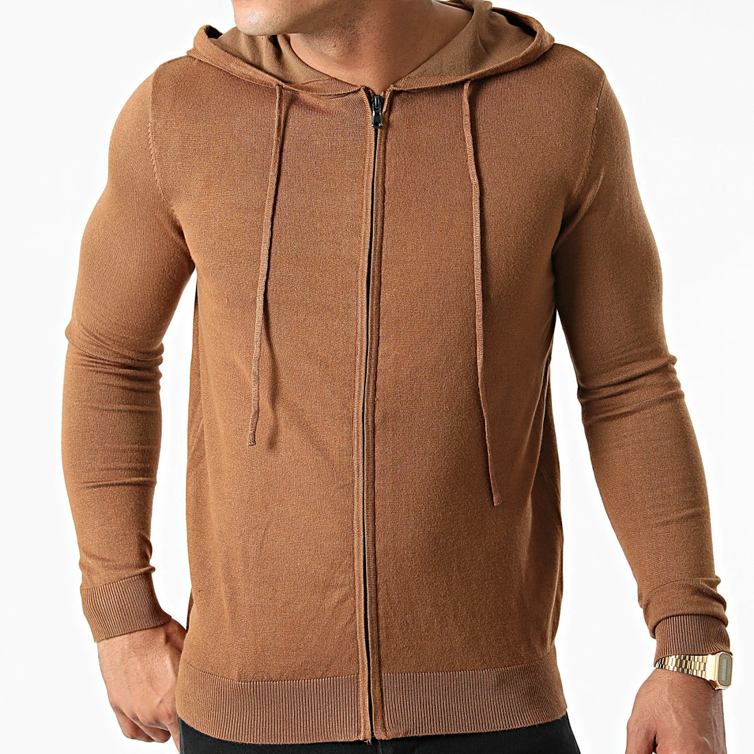 Coupon 🛒 Pull Capuche Zippé LD-69010 Marron de KZR ⌛ 5 Coupon 🛒 Pull Capuche Zippé LD-69010 Marron de KZR ⌛ – Image 3