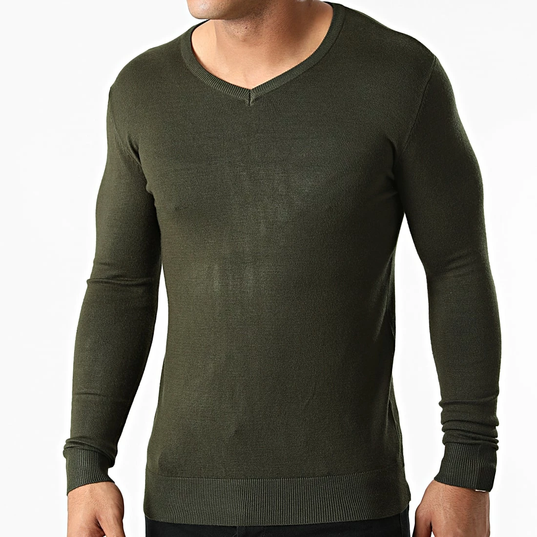 Offres 😍 Pull Col V LD-69007 Vert Foncé de KZR 🥰 3 Offres 😍 Pull Col V LD-69007 Vert Foncé de KZR 🥰