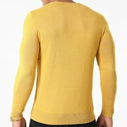 Meilleure affaire 🎁 Pull Col V LD-69007 Jaune Moutarde de KZR 🤩 -KZR Soldes kzr 276650 LD 69007 8 20210730T144742 04