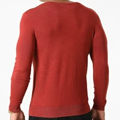 Acheter 🛒 Pull Col V LD-69007 Rouge Brique de KZR 💯 -KZR Soldes kzr 276652 LD 69007 9 20210730T144308 04