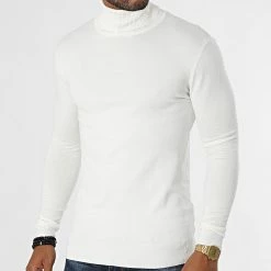 Nouveau ✔️ Pull Col Roulé LD-69008 Blanc de KZR 👍 -KZR Soldes kzr 282683 LD 69008 7 20210907T164215 01