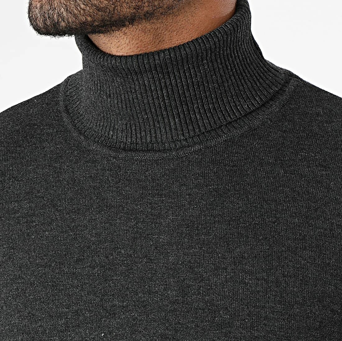 Bon marché ⌛ Pull Col Roulé LD-69008 Gris Anthracite Chiné de KZR 🤩 4 Bon marché ⌛ Pull Col Roulé LD-69008 Gris Anthracite Chiné de KZR 🤩 – Image 2