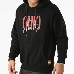 Grosses soldes 🤩 Sweat Capuche E-12110 Noir de KZR ⌛