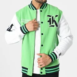 Le moins cher 🛒 Veste Teddy Vert de KZR ✨