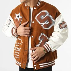 Budget 🤩 Veste Teddy MK21006 Camel Blanc de KZR 🔔