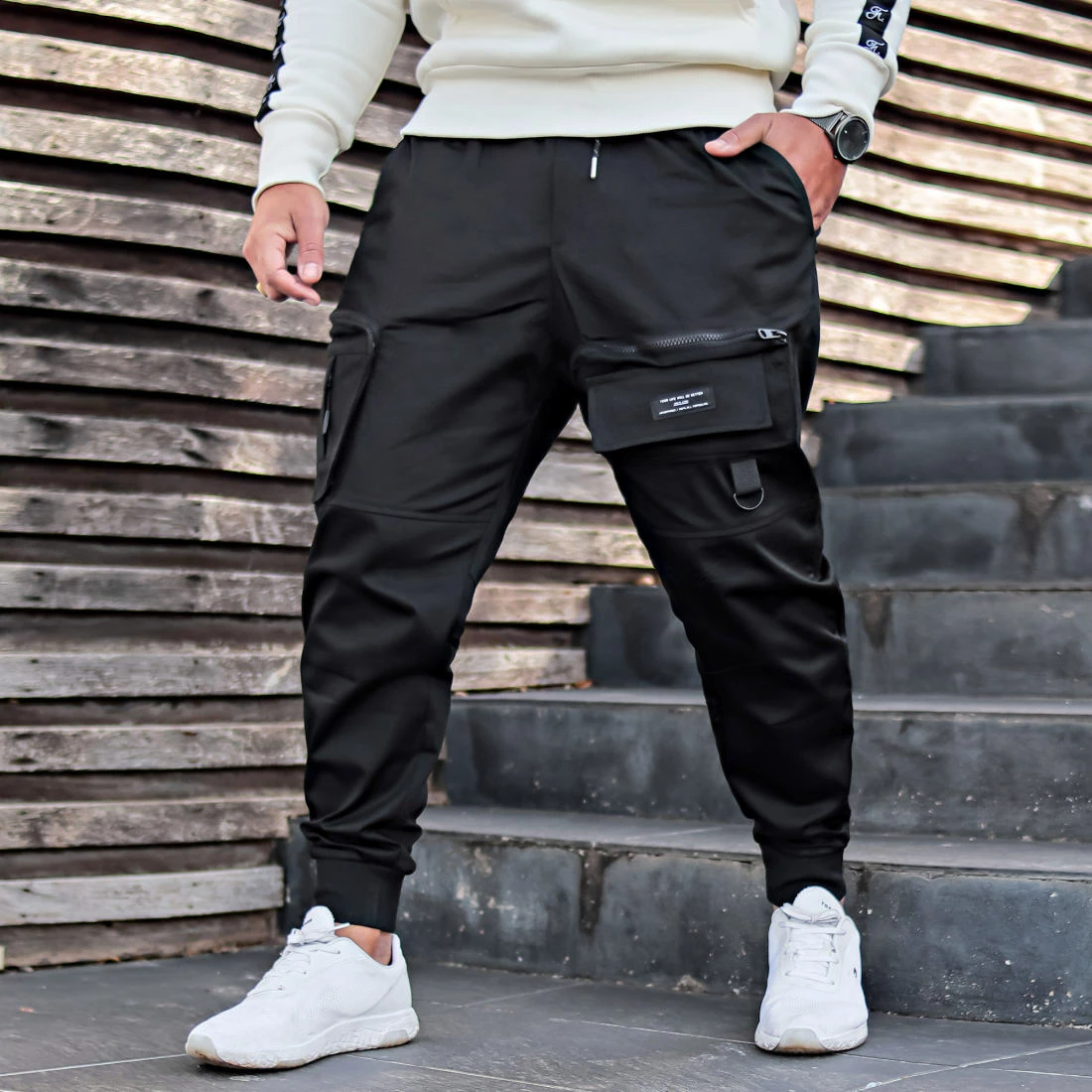 Meilleure vente ✔️ Pantalon Cargo MK21002 Noir de KZR 🤩 8 Meilleure vente ✔️ Pantalon Cargo MK21002 Noir de KZR 🤩 – Image 6