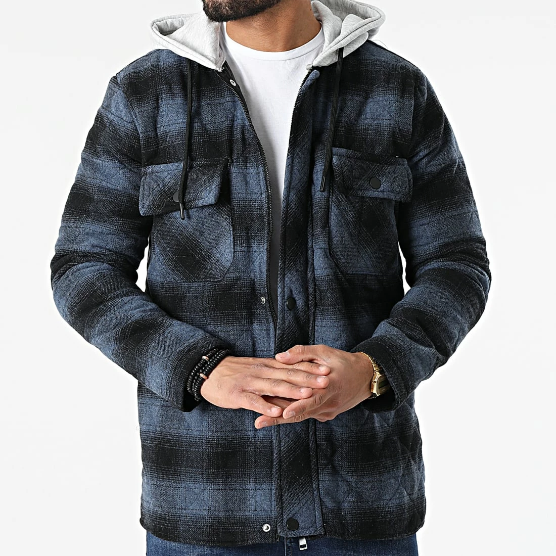 Budget 💯 Surchemise 101300 Bleu Marine Gris de KZR 🤩 5 Budget 💯 Surchemise 101300 Bleu Marine Gris de KZR 🤩 – Image 3