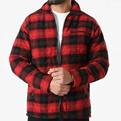 Tout neuf ⭐ Surchemise 101400 Carreaux Rouge Noir de KZR 🌟 -KZR Soldes kzr 296959 J 101400 RED 20220106T155511 03