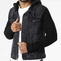 Remise ✔️ Veste Jean J-5240 Noir de KZR 🥰