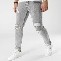 Le moins cher ❤️ Jean Skinny P22-005 Gris de KZR ⭐