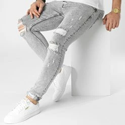 Le moins cher ❤️ Jean Skinny P22-005 Gris de KZR ⭐ -KZR Soldes kzr 300499 P22 005 GREY 20220131T142455 03