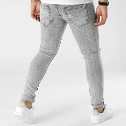 Le moins cher ❤️ Jean Skinny P22-005 Gris de KZR ⭐ -KZR Soldes kzr 300499 P22 005 GREY 20220131T142456 04