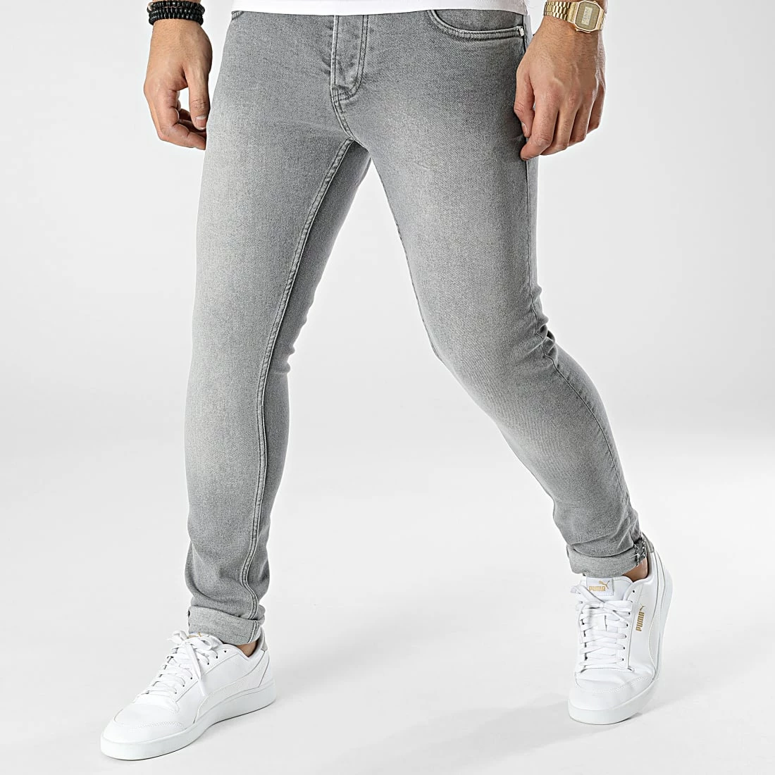 Bon marché 🛒 Jean Skinny P22-007 Gris de KZR ⌛ 3 Bon marché 🛒 Jean Skinny P22-007 Gris de KZR ⌛