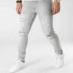 Vente flash 😀 Jean Skinny P22-004 Gris de KZR 😍