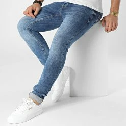 Tout neuf ⭐ Jean Skinny P22-001 Bleu Denim de KZR 🧨 -KZR Soldes kzr 300509 P22 001 BLUE 20220131T135845 03