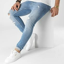 De gros 🤩 Jean Skinny P22-010 Bleu Denim de KZR ❤️ -KZR Soldes kzr 300521 P22 010 BLUE 20220131T135916 03