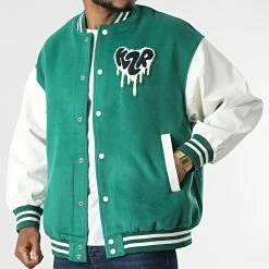 Sortie 👏 Veste Teddy MK21010 Vert Blanc de KZR 🤩 -KZR Soldes kzr 312705 MK21010 GREEN 20220411T161148 03