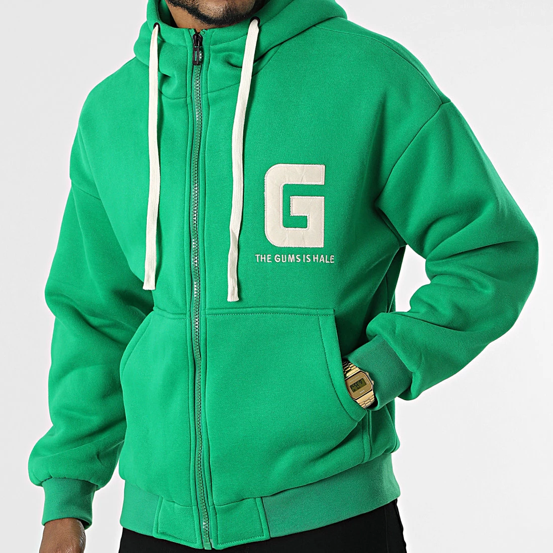 Vente flash 🔥 Veste Zippée Capuche MK21011 Vert de KZR 😍 5 Vente flash 🔥 Veste Zippée Capuche MK21011 Vert de KZR 😍 – Image 3