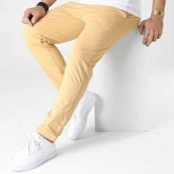 Offres 😉 Pantalon Chino KD67088 Beige de KZR ✔️ -KZR Soldes kzr 313516 KD67088 1 BEIGE 20220408T160904 03