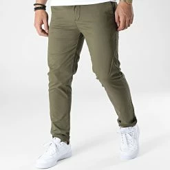 Offres 🧨 Pantalon Chino KD67088 Vert Kaki de KZR 🌟