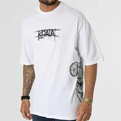 Bon marché 🎉 Tee 👚 Shirt O-82009 Blanc de KZR ❤️