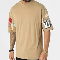 Remise 🎉 Tee 👚 Shirt O-82011 Beige Foncé de KZR ✔️