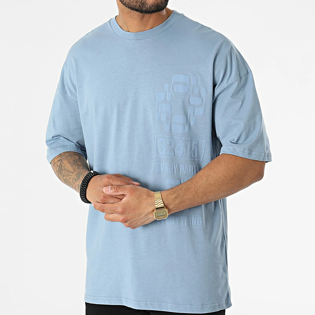 Offres 👍 Tee 👕 Shirt O-82007 Bleu Clair de KZR 🎁 5 Offres 👍 Tee 👕 Shirt O-82007 Bleu Clair de KZR 🎁 – Image 3