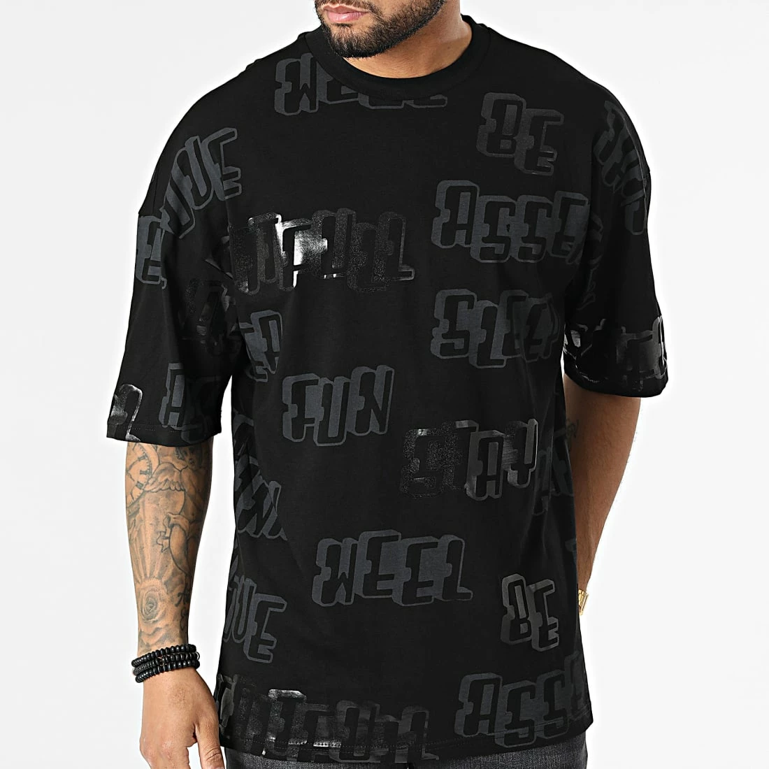 Grosses soldes 😍 Tee 👕 Shirt O-82006 Noir de KZR 😉 5 Grosses soldes 😍 Tee 👕 Shirt O-82006 Noir de KZR 😉 – Image 3