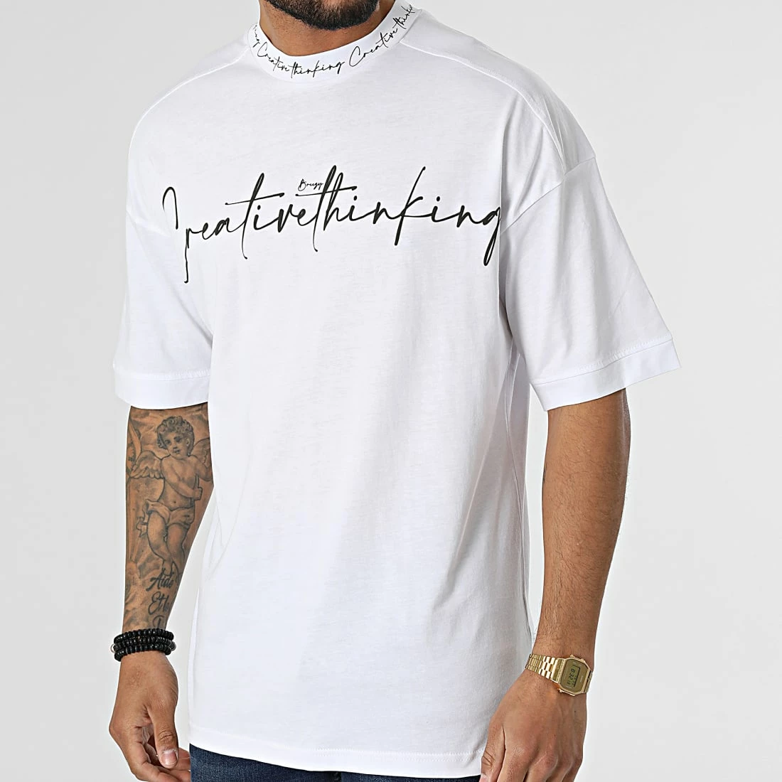 Vente flash 😀 Tee 👕 Shirt O-82008 Blanc de KZR ⌛ 3 Vente flash 😀 Tee 👕 Shirt O-82008 Blanc de KZR ⌛