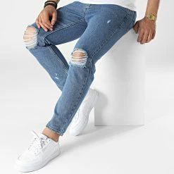 Bon marché ⭐ Jean Relaxed B322 Bleu Denim de KZR 👏 -KZR Soldes kzr 316484 B322 001 20220425T154620 03