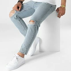 Le moins cher 😍 Jean Relaxed B322 Bleu Denim de KZR 🌟 -KZR Soldes kzr 316485 B322 002 20220425T154507 03