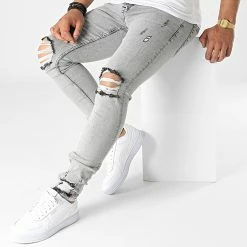 Remise ❤️ Jean Skinny P22-021 Gris de KZR 😉 -KZR Soldes kzr 322132 P22 021 GREY 20220603T141659 03
