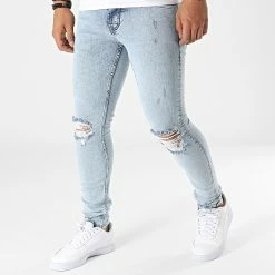Le moins cher ❤️ Jean Skinny P22-025 Bleu Wash de KZR 🥰