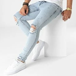 Le moins cher ❤️ Jean Skinny P22-025 Bleu Wash de KZR 🥰 -KZR Soldes kzr 322137 P22 025 BLUE 20220603T141647 03
