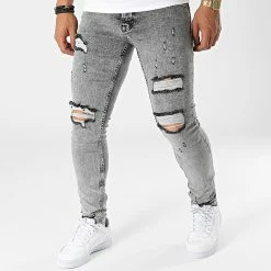 Budget 💯 Jean Skinny P22-028 Gris Chiné de KZR 🎉
