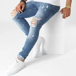 Promo 👍 Jean Skinny P22-032 Bleu Denim de KZR 🛒 -KZR Soldes kzr 322149 P22 032 BLUE 20220608T161325 03