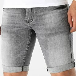 Meilleure affaire 🔔 Short Jean Slim TH37778 Gris Anthracite de KZR 💯