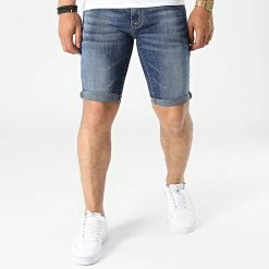 Meilleure affaire 🤩 Short Jean Slim TH37782 Bleu Denim de KZR 👍 -KZR Soldes kzr 322168 TH37782 BLEU 20220608T142637 03