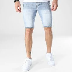 Promo ❤️ Short Jean S-58193 Bleu Wash de KZR 🔔 -KZR Soldes kzr 325567 S 58193 BLUE 20220701T160317 03