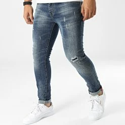 De gros 🔔 Jean Skinny TH37805 Bleu Denim de KZR 🥰
