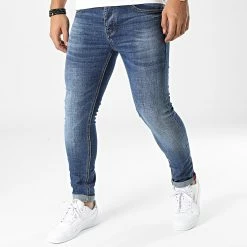 Bon marché ❤️ Jean Skinny TH37801 Bleu Denim de KZR 😀