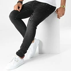 Nouveau 🛒 Jean Skinny TH37807 Noir de KZR 🤩 -KZR Soldes kzr 333771 TH37807 BLACK 20220823T135535 03