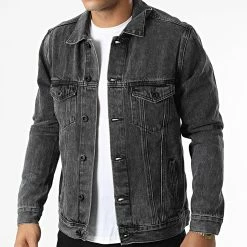 De gros 👏 Veste Jean TH37811 Gris Anthracite de KZR ✔️ -KZR Soldes kzr 333786 TH37811 GREY 20220823T141226 03