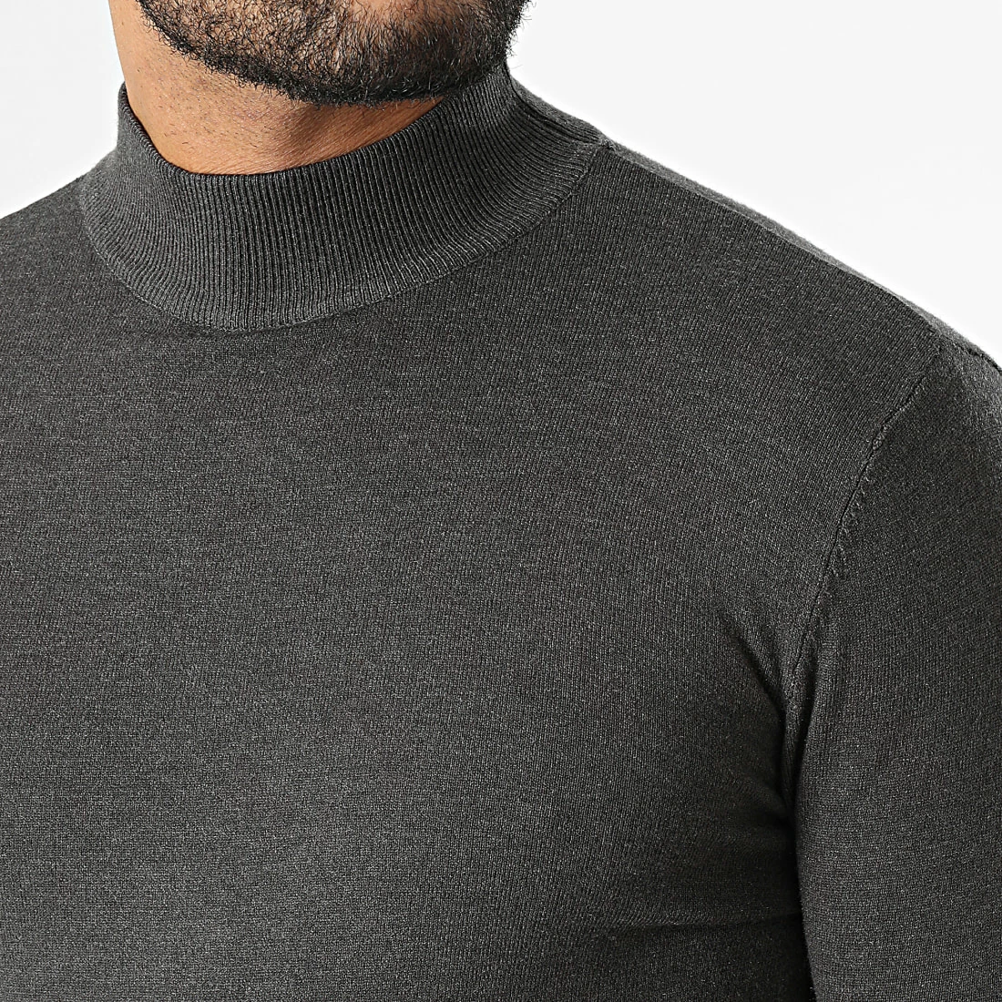 Sortie 😍 Pull Col Cheminée LD-690017 Gris Anthracite Chiné de KZR 🤩 4 Sortie 😍 Pull Col Cheminée LD-690017 Gris Anthracite Chiné de KZR 🤩 – Image 2